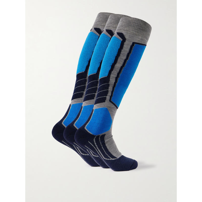 Falke 男士 SS26 袜子 SK2 Intermediate Ski 3对装双面提花袜子