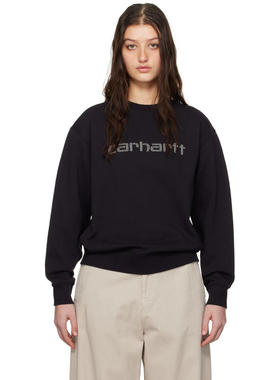 Carhartt WIP卡哈特 女士 卫衣 黑色 Rivet Script 套头衫
