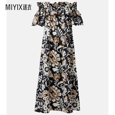 La DoubleJ 女款Breakfast 荷叶边棉府绸中长连衣裙 迷衣时尚