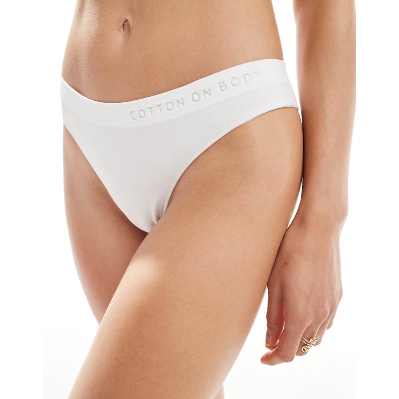 Cotton:on 女士 三角内裤 棉质无缝及臀内裤(白色)