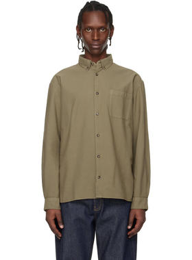 A.P.C. 男士 衬衫 卡其色 Mateo Logo