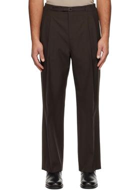LE17SEPTEMBRE 男士 长裤 棕色 Pleat Belted 长裤