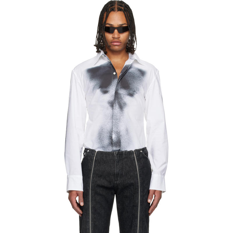 Jean Paul Gaultier 女士 衬衫 白色 Printed Body Dust 衬衫