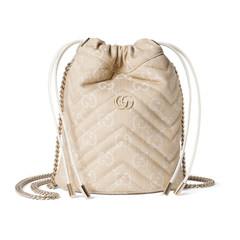 Gucci 女士 FW25 单肩包 GG Marmont系列小号水桶包