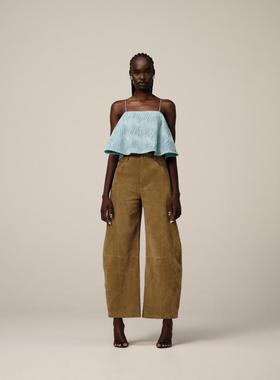 ARRANGE 女士 T恤 wavey 织物结构感梯形背心上衣(蓝色)