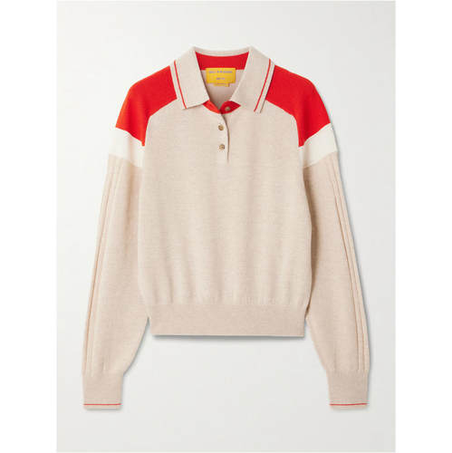 Guest In Residence 女士 毛衣 Alpine Collegiate 拼色羊绒Polo