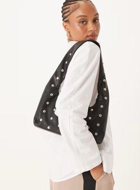 My Accessories 女士 单肩包 My taperd 饰品铆钉肩包(黑色)