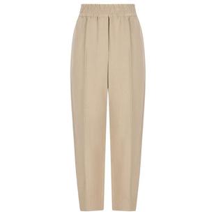 Cucinelli Fluid 女士 长裤 斜紋寬鬆套穿褲 SS26 Brunello