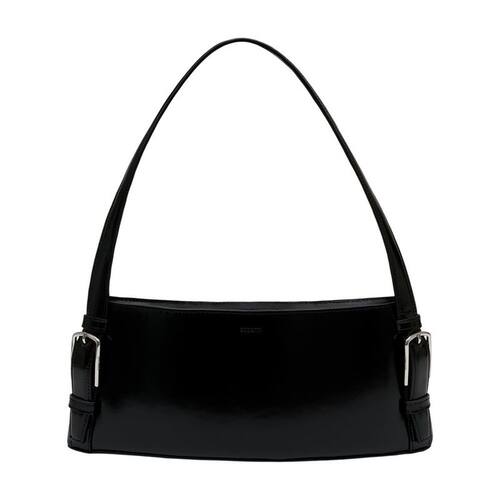 Coperni 女士 SS26 单肩包 ERGONOMIC 皮革黑色肩包