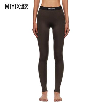 Tom Ford汤姆 福特 女款棕色 Lustrous Jersey Signature 紧身裤