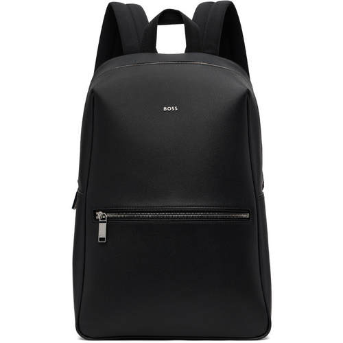 Boss 博斯 男士 双肩包 黑色 Logo Hardware Grained-Leather