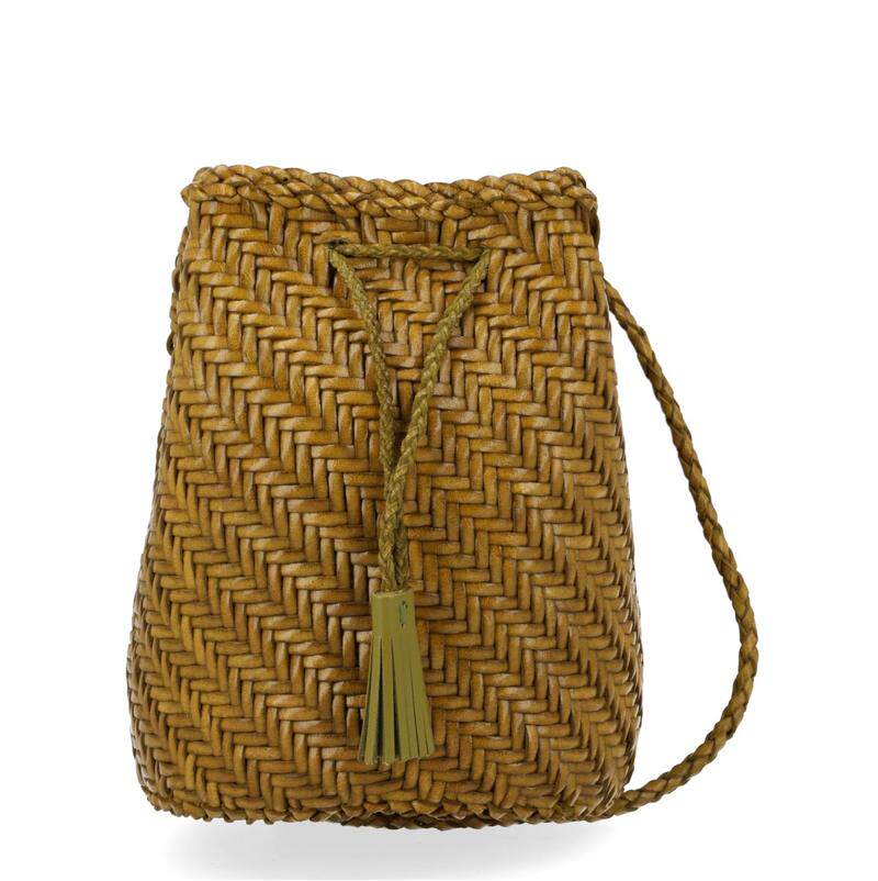 Dragon Diffusion 女士 SS26 斜挎包 BORSA "POMPOM JUMP TAN" 双