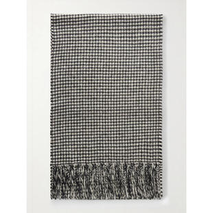 围巾 Nili SS26 男士 流苏犬牙织纹羊绒 Lotan