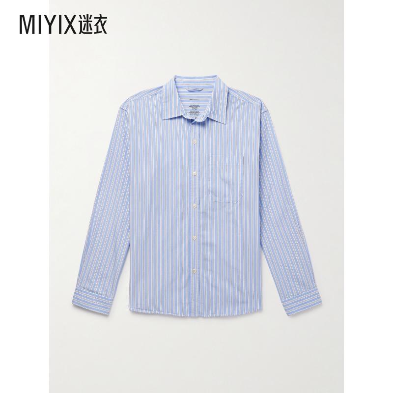 Mfpen 男款Distant 条纹有机棉质府绸衬衫 迷衣时尚