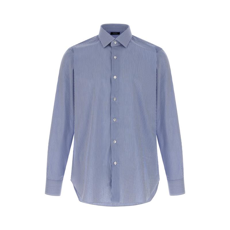 BARBA Napoli 男士 FW25 衬衫 Barba 條紋修身襯衫