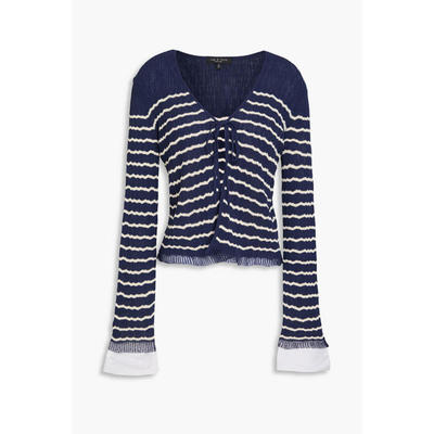 Rag  Bone 女士 开衫 Chiara 条纹棉混纺针织开衫