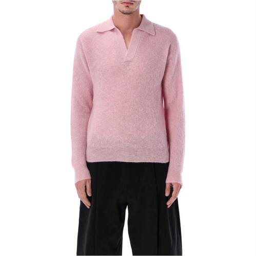 AURALEE 男士 FW25 针织衫 透明针织 Skipper Polo 衫