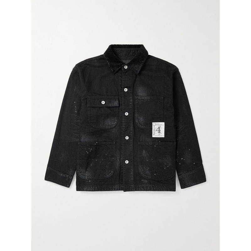 NEIGHBORHOOD 男士 SS26 夹克 灯芯绒饰边颜料溅染牛仔布夹克,男装,牛仔外套,淘宝优惠券,粉丝福利购,淘宝优惠卷