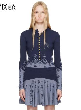 Conner Ives 女款蓝色 Sock Long Sleeve 亨利衫 迷衣时尚