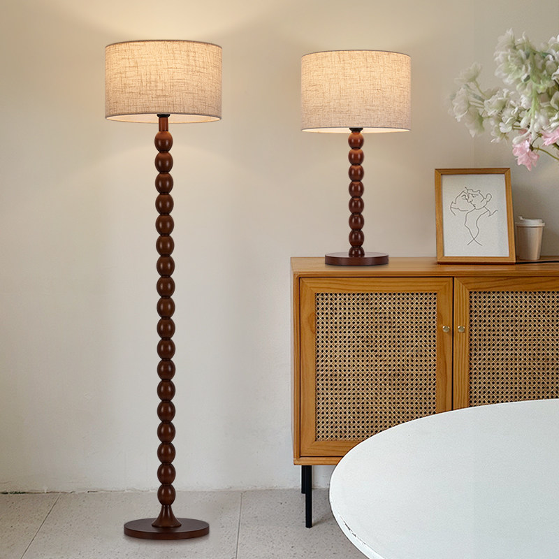 新中式落地灯复古客厅卧室灯书房沙发钢琴旁实木落地灯