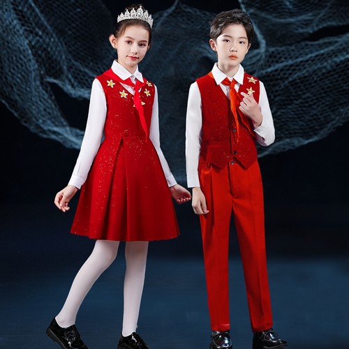 元旦儿童演出服大合唱团男女童礼服中小学生演讲比赛朗诵表演服装