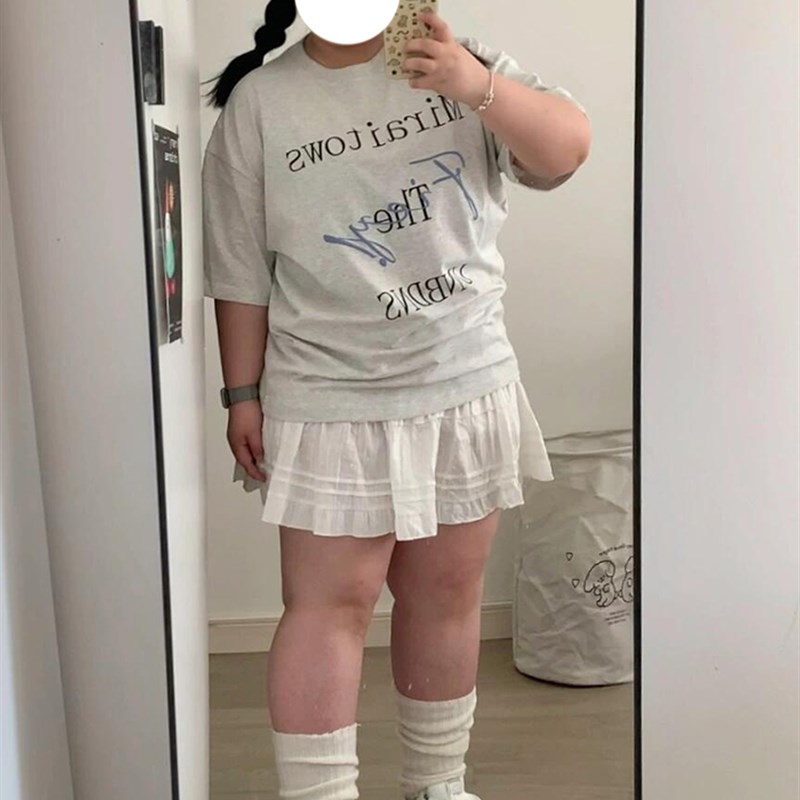 大码白色蛋糕裙蕾丝半身裙女夏微胖mm小个子高腰显瘦a字蓬蓬短裙