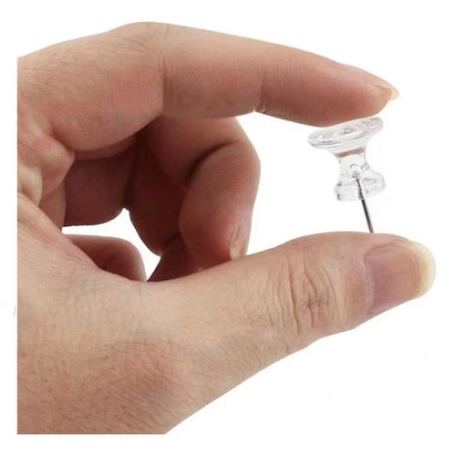 100枚/盒创意透明工字钉大号图钉软木按钉圆球短钉照片墙装饰固定