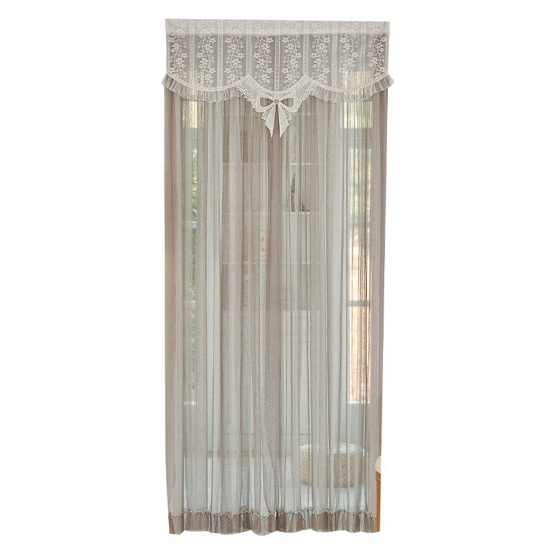 高级感法式蕾丝门帘防蚊家用纱帘通用隔断帘免打孔卧室厨房纱门帘