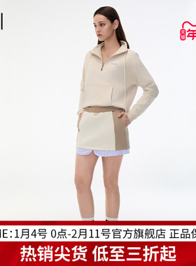 EDGII 2024AW新品网球羽毛球裙女夏季休闲拼色裙子运动短裙半身裙