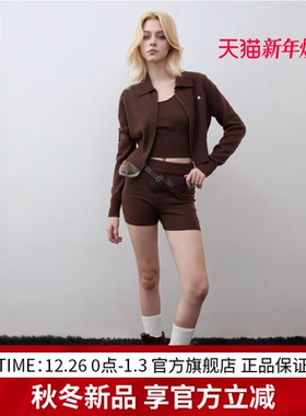 EDGII 2025AW新品针织短裤女时尚潮流高腰显瘦百搭运动休闲短裤