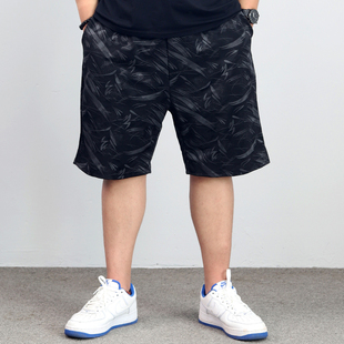 男加肥加大短裤 沙滩裤 男夏季 大码 潮流外穿300斤胖子裤 迷彩五分裤