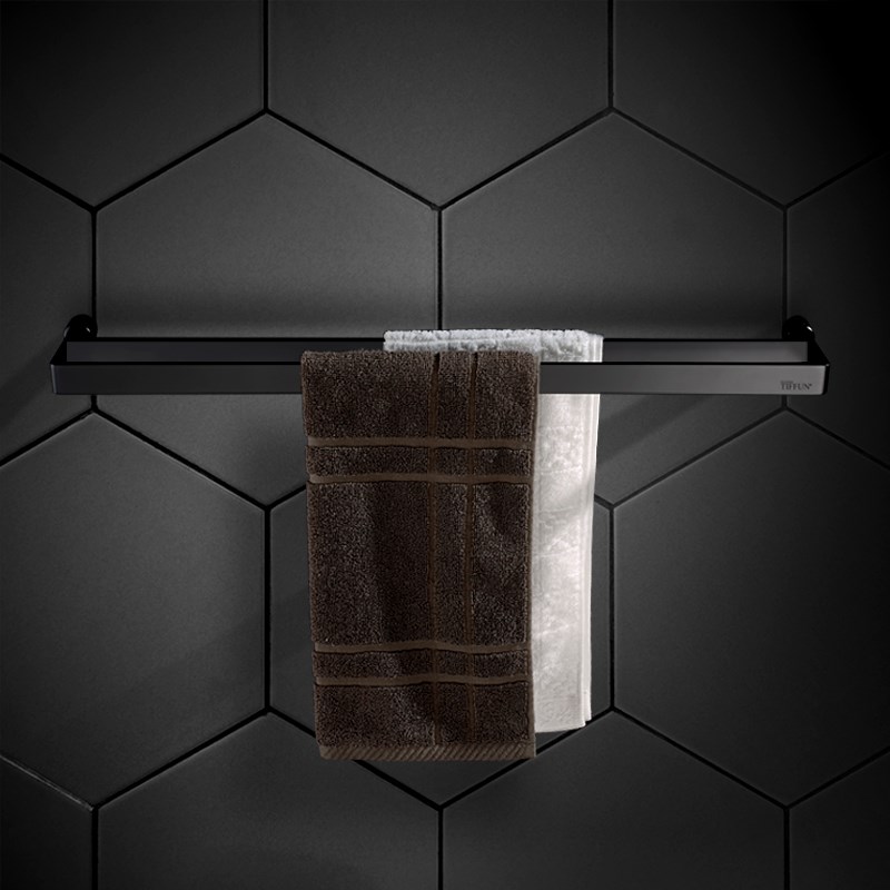 加长黑色毛巾杆不锈钢304卫生间浴巾杆单根毛巾架单X杆毛巾挂双杆