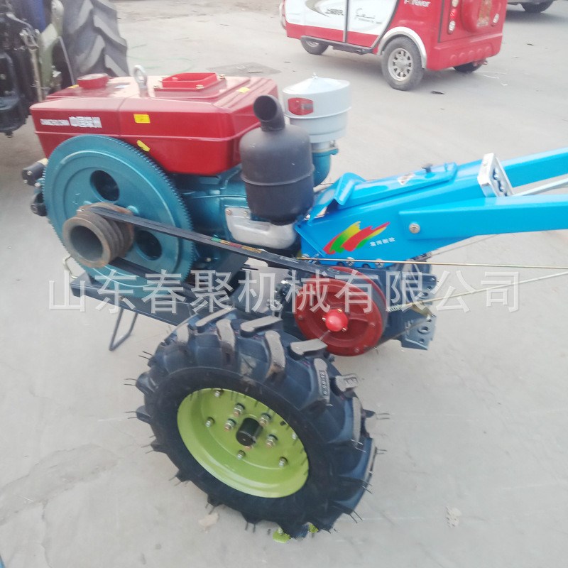 小块地形单杠手扶拖拉机 8马力低油耗带防滑轮水田打浆旋耕机