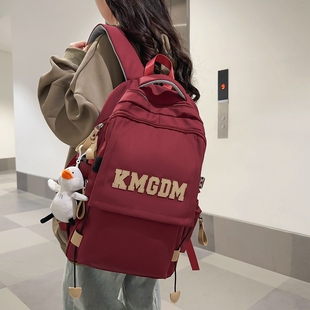 大容量书包女高中生简约大气工装风初中生男生双肩包大学生情侣包