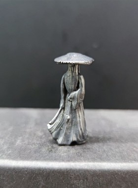 纯铜做旧32mm迷你侠客剑客刀客人物意境小摆件奇石盆景微景观造景