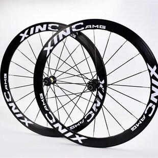 120响700C40/50MM框高直拉破风扁辐条6爪V/C圈刹碟煞公路轮组