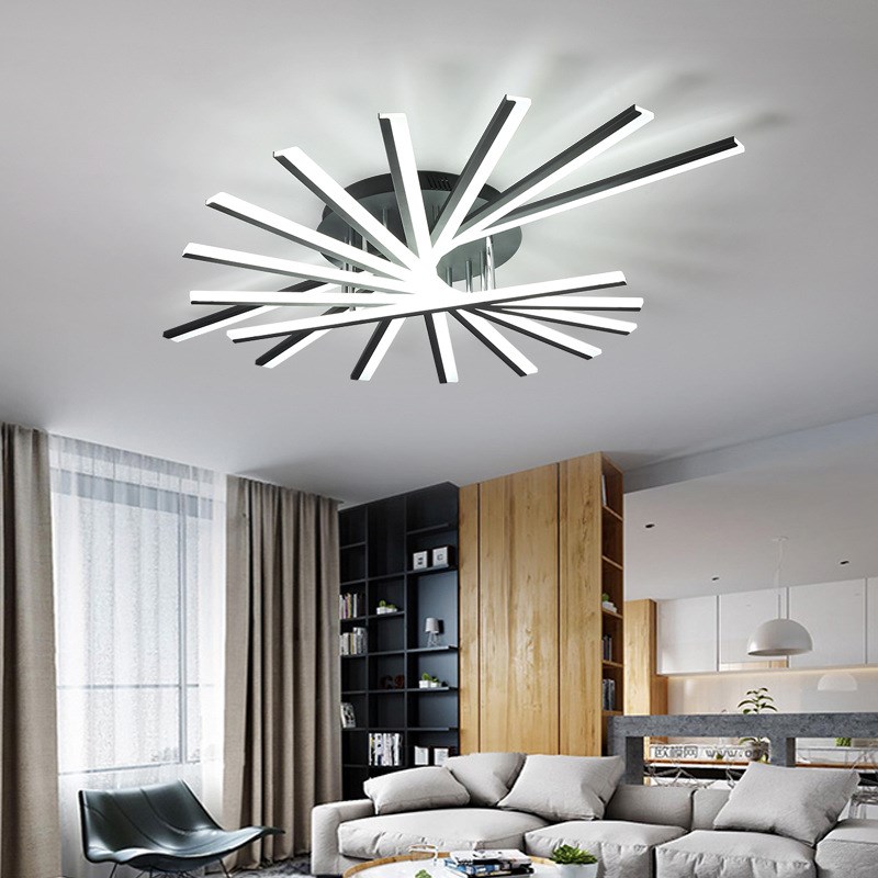 灯具现代简约客厅餐厅卧室创意家用led吸顶灯新款北欧个性扇形灯