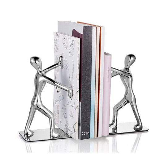 北欧书立书夹书房书靠金属创意桌面功夫书挡板办公室装饰软装摆件