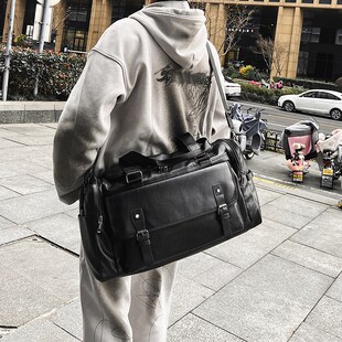 短途旅行包男大容量出差行李袋复古收纳手提运动健身包女干湿分离