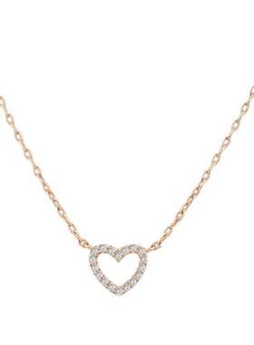 清新甜美爱心镶钻项链女生心形吊坠十字链锁骨链女士颈链