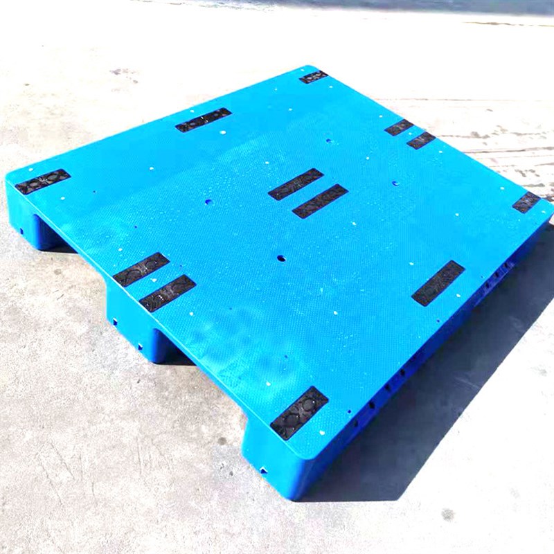 塑胶托盘 单面平板川字四面进叉可加钢管货架托盘 塑料托盘