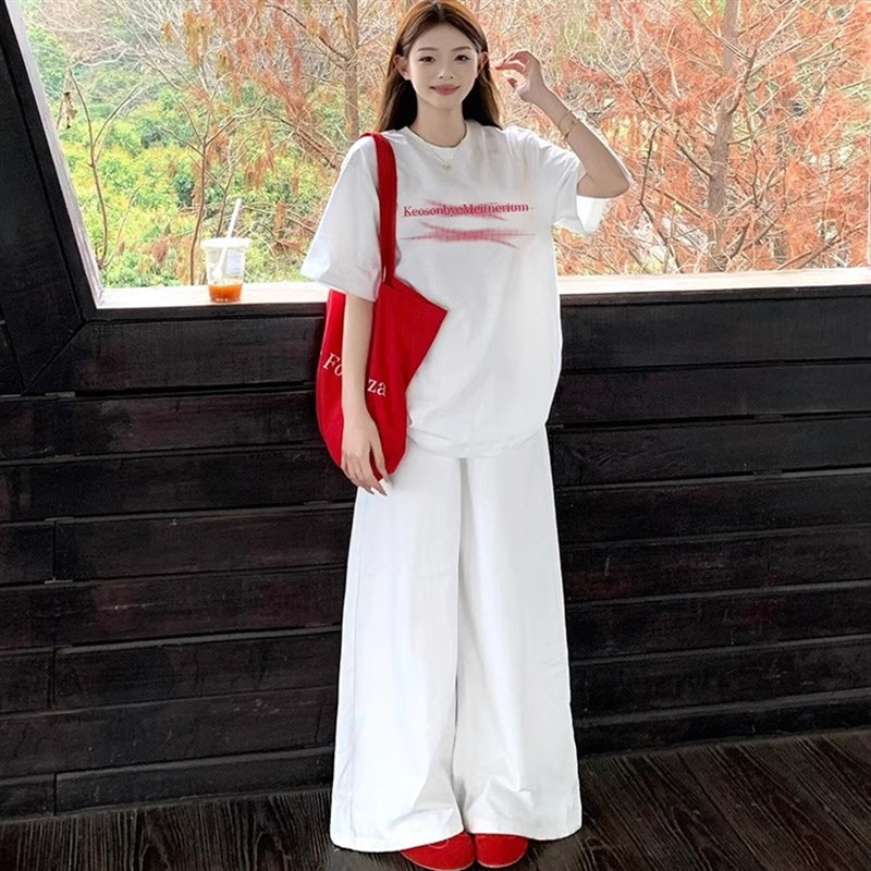 纯棉美式高街白色短袖t恤女2025新款韩版慵懒风半袖设计感上衣夏