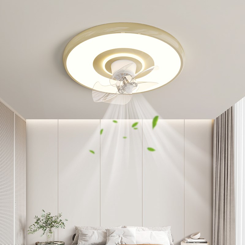 全光谱护眼卧室风扇灯客厅包豪斯一体轻奢隐形摇头电扇灯吸顶灯具