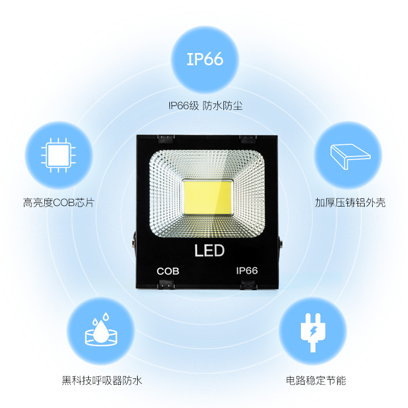 30瓦50W投光灯led户外地灯绿色黄光照树灯景观Q灯室外庭院防水射