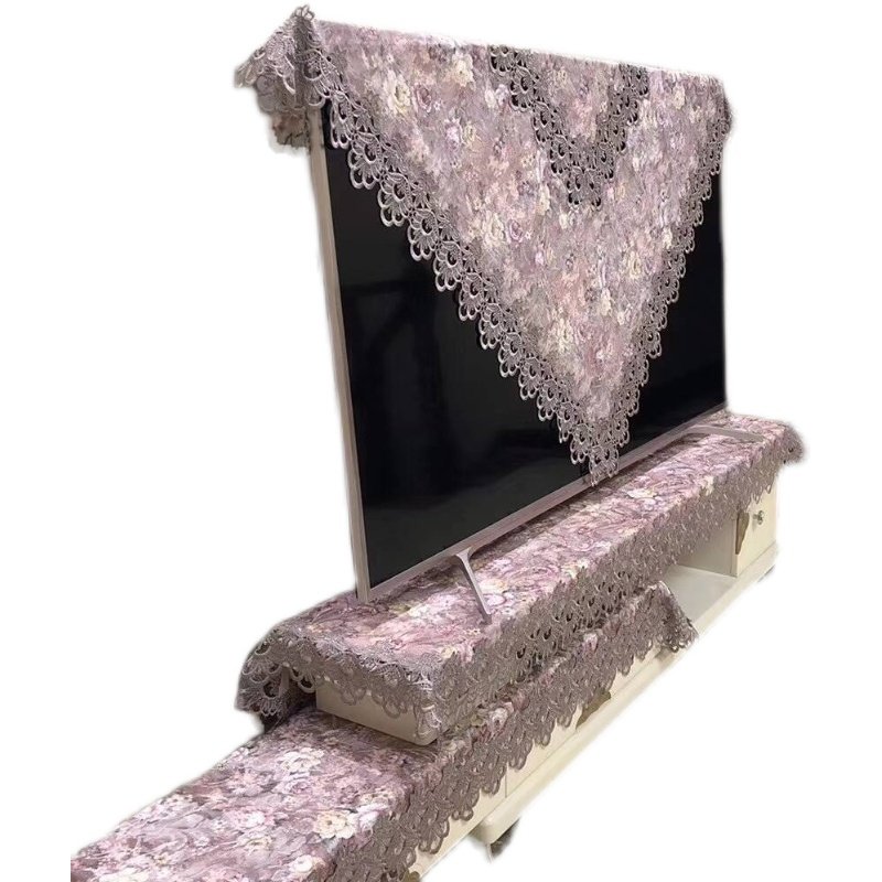 电视机罩盖布盖巾欧式电视柜盖布罩客厅布艺蕾丝防尘Z盖布防尘罩