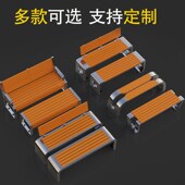 公园户外长凳不锈钢休闲长椅防腐木庭院座椅室内长X椅室外公园椅