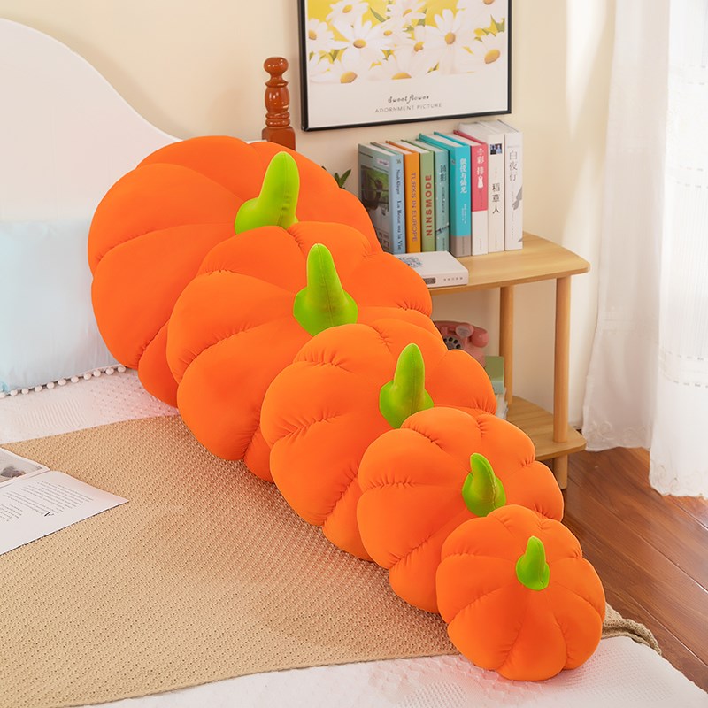 创意抓机娃娃万圣节卡通南瓜公仔靠垫羽绒棉南瓜毛绒玩.具抱枕礼