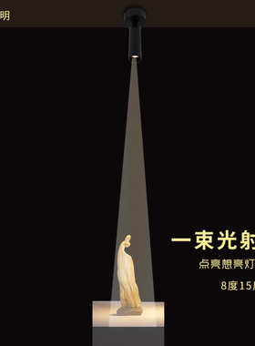 一束展柜光legd聚光灯迷你小射灯明装式背景墙照画可调小角度3w5w