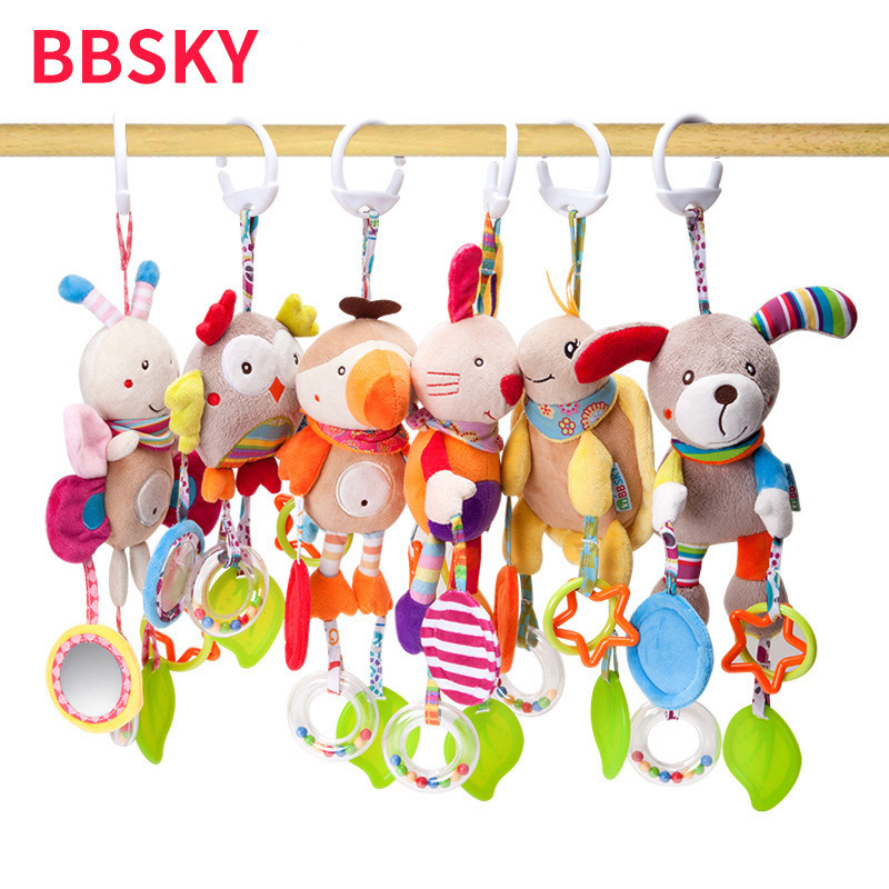 婴儿推车挂件宝宝0-3-6个月床铃摇铃毛绒小男女孩安W抚益智1岁玩