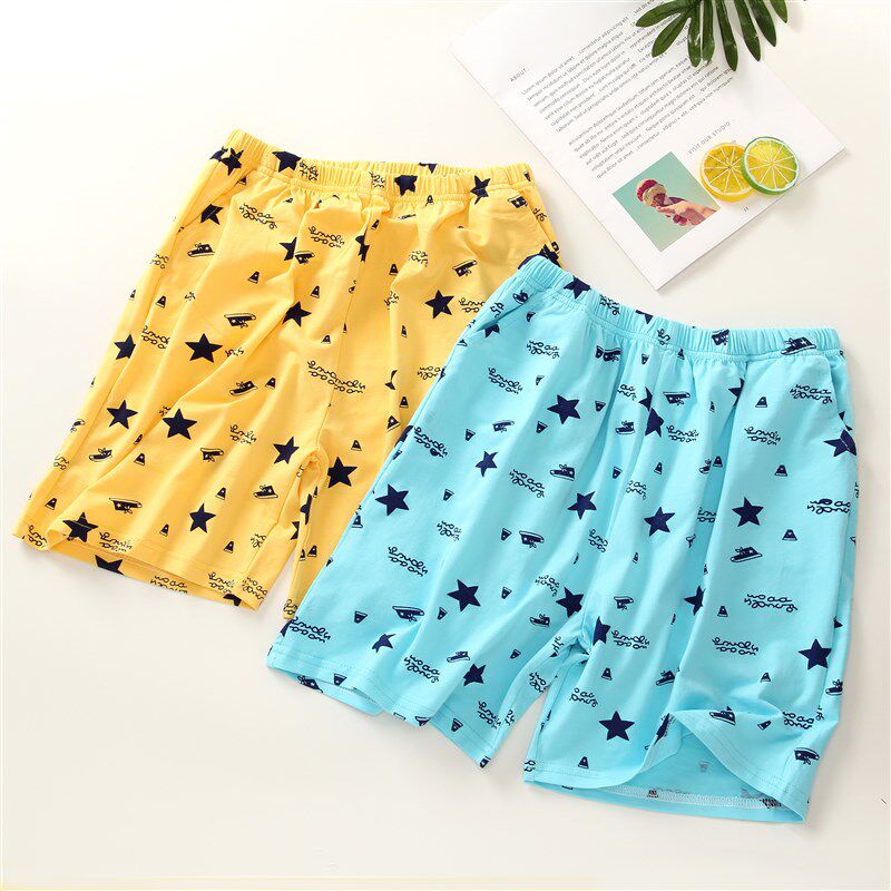 儿童家居短裤薄款棉中大童男x孩宽松休闲沙滩裤子男童女童睡裤夏